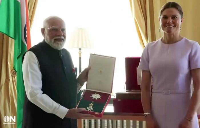 PM Narendra Modi Receives Sweden’s Royal Order of the Polar Star